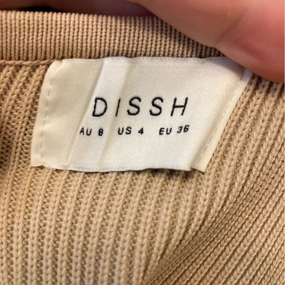 DISSH Anika Twisted Knit Cropped Tube Top Tan size 4 - Picture 4 of 5